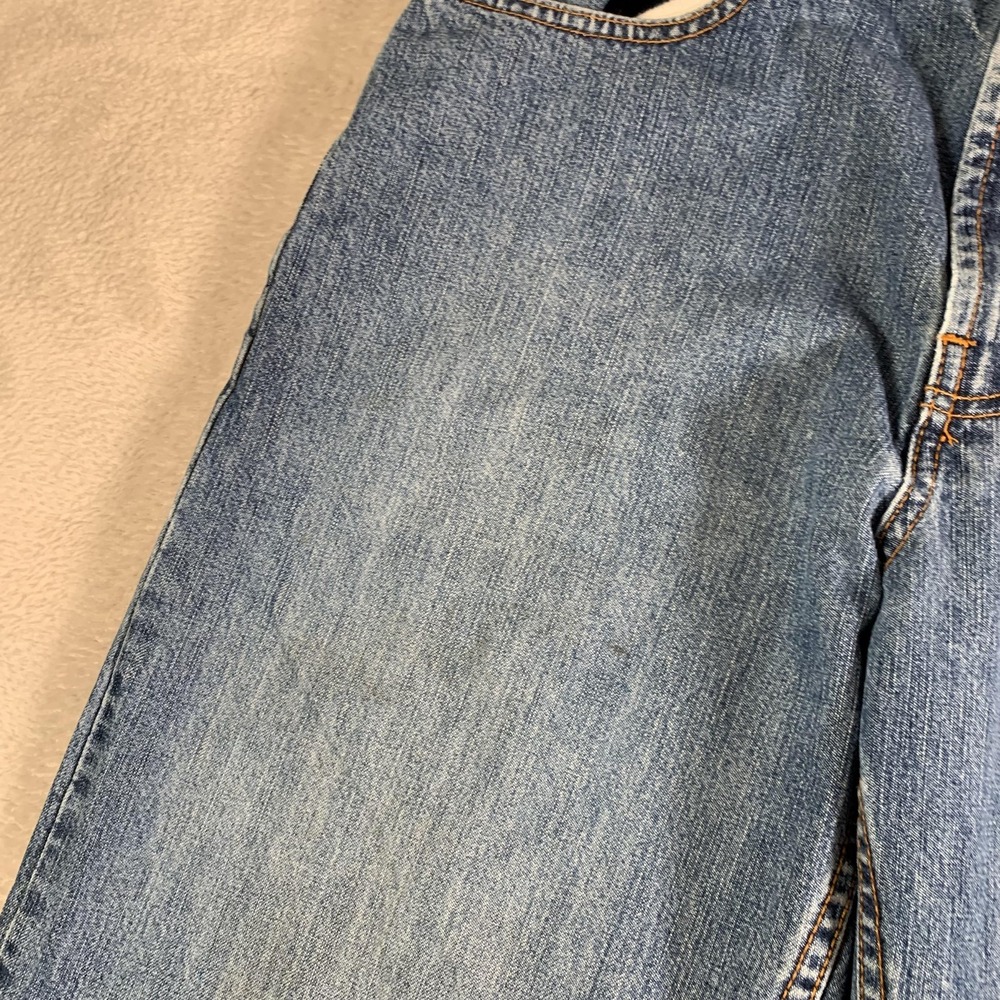 Perry‎ Ellis America Jeans Mens 32x32(32x28) Blue Straight Leg Raw Hem Denim - Picture 3 of 12